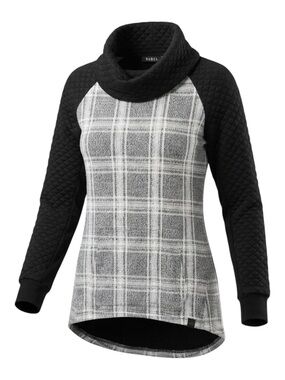 Tonia Debellis Plaid Quilted Cowl Neck Pullover Tunic With Pocket Size Medium